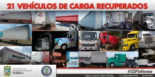La SSP Estatal recuperó 21 unidades de carga con reporte de robo