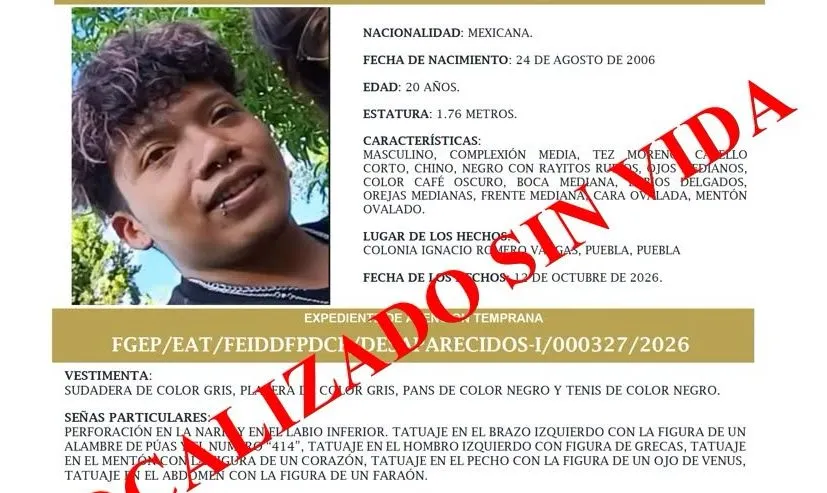 Hallan sin vida en Tlaxcala a joven reportado como desaparecido en Puebla