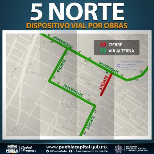 Tome vías alternas, habrá cierre de vialidades