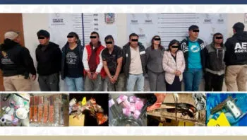 Catea FGE cuatro inmuebles en San Miguel Canoa presuntamente utilizados para narcomenudeo; hay 9 detenidos