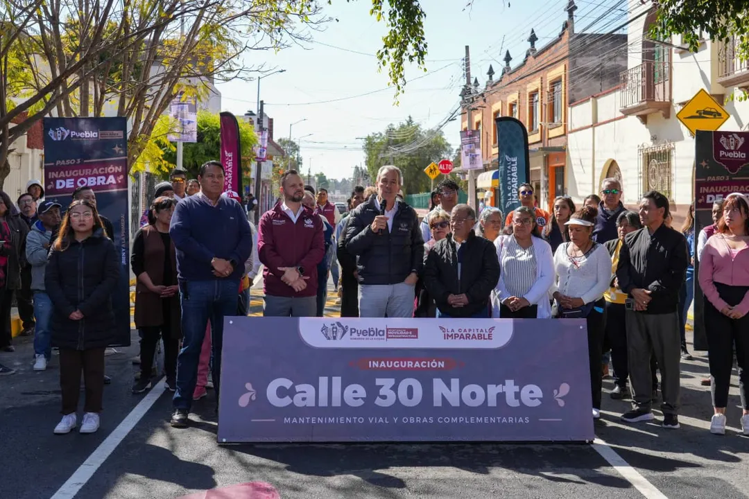 Ayuntamiento de Puebla entrega rehabilitación de la calle 30 Norte con inversión superior a 20 millones de pesos