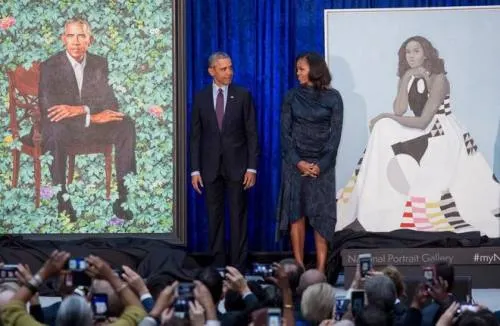 Los Obama inauguran sus retratos en la Galería Nacional de Washington