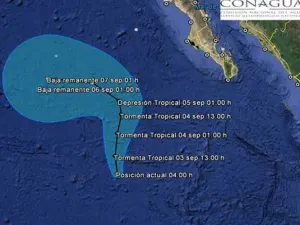 Nace la tormenta tropical ?Kevin? al suroeste de Baja California Sur