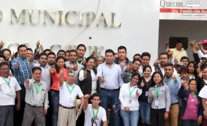 Néstor Camarillo inicia la remodelación de la Presidencia Municipal de Quecholac