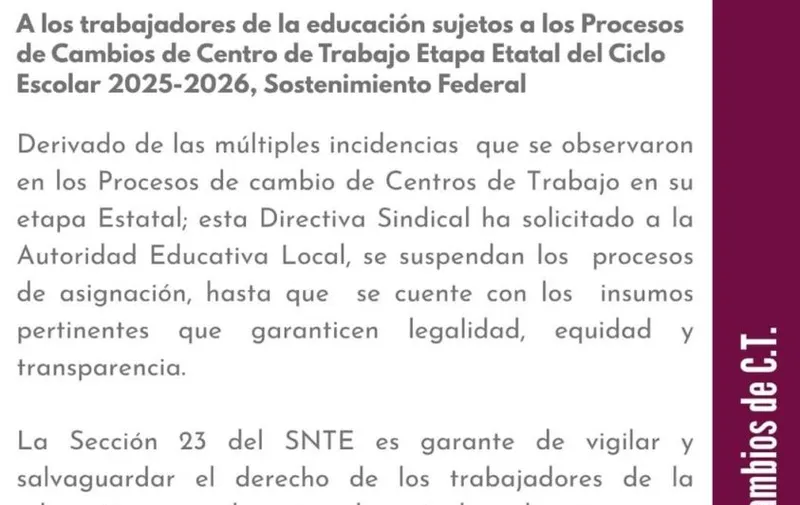 comunicado-snte-23-cambios-centros-de-trabajo