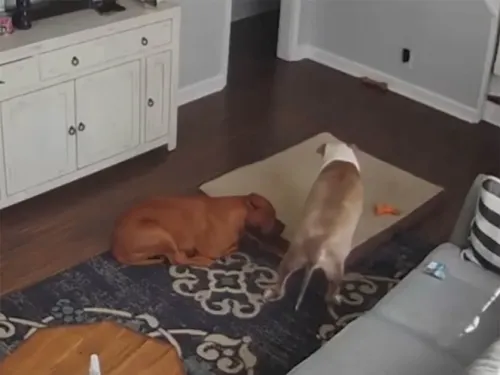 Perrito ofrece su cama a compañero enfermo; lo más tierno de hoy