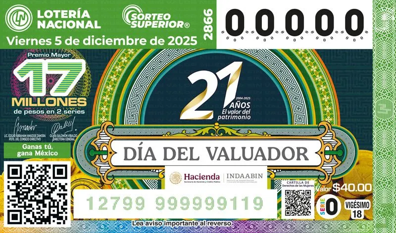 Lotería Nacional y el Indaabin presentan billete conmemorativo del Día del Valuador