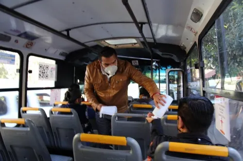 Despliega SMT 24 operativos de sana distancia en el transporte público