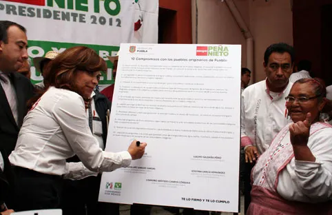 Firma Blanca Alcalá compromisos a favor de los pueblos indígenas