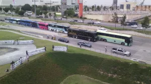 Estudiantes de la FNERRR se manifiestan en el CIS