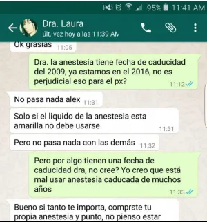 Se viraliza conversación de #LadyAnestesia
