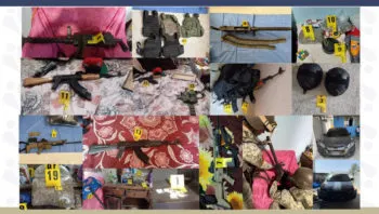 Aseguran Fiscalía de Puebla y Seguridad Pública armamento de alto poder en casa de seguridad de un grupo delictivo