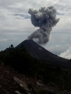 Volcán El Colima amanece con exhalación de dos mil metros