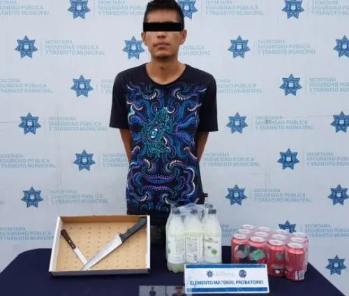 Detiene Seguridad Pública Municipal de Puebla a pareja por robo a repartidor