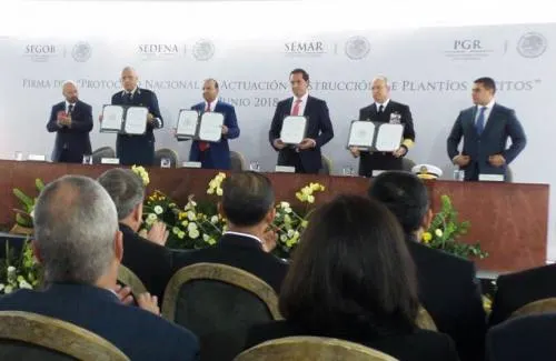 Carrancá asistió a la firma del Protocolo Nacional de Actuación-Destrucción de Plantíos Ilícitos