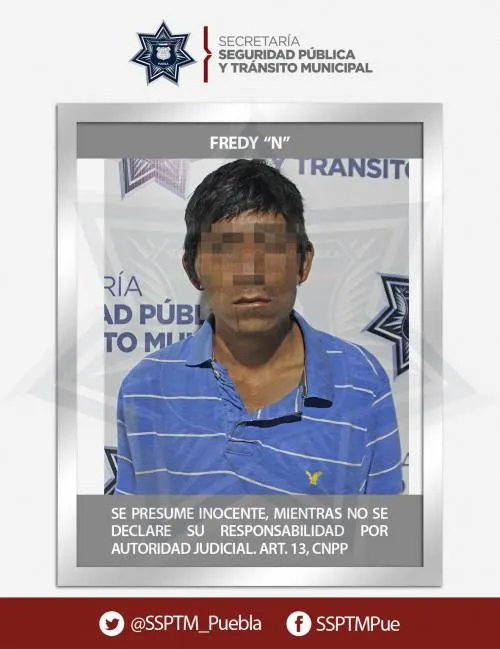 Detiene SSPTM de Puebla a persona por robo a interior de vehículo