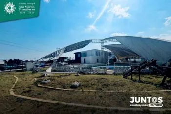 Ayuntamiento de Texmelucan informa que velaria dañada en área deportiva del CIS será reemplazada próximamente