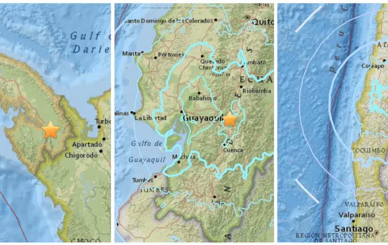 Cadena de sismos en Panamá, Ecuador y Chile