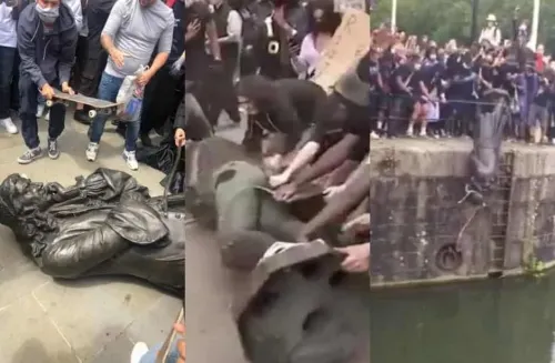 Tumban estatua de esclavista en el Reino Unido