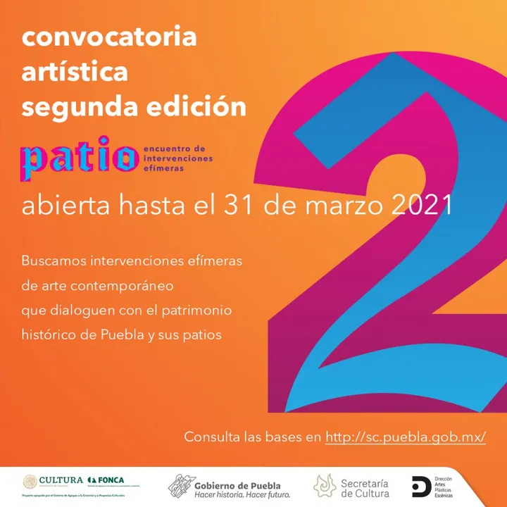 Presenta Cultura convocatoria Patio “Encuentro de Intervenciones Efímeras” 2021