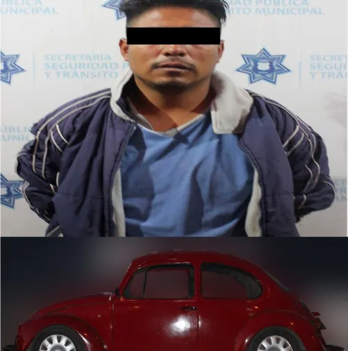 Arresta Policía Municipal a un hombre por robo de vehículo en la colonia Guadalupe Hidalgo