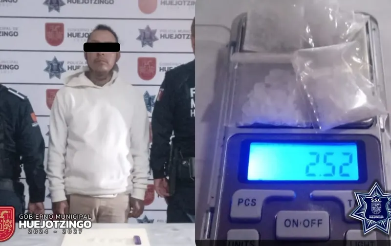 Decomisan cristal y marihuana en tres operativos de la policía municipal en Huejotzingo