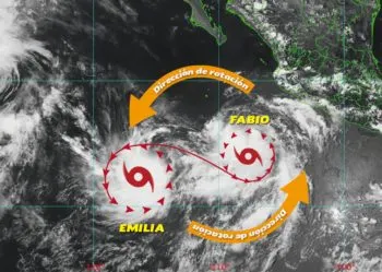 Tormentas Fabio y Emilia podrían fusionarse en un ciclón