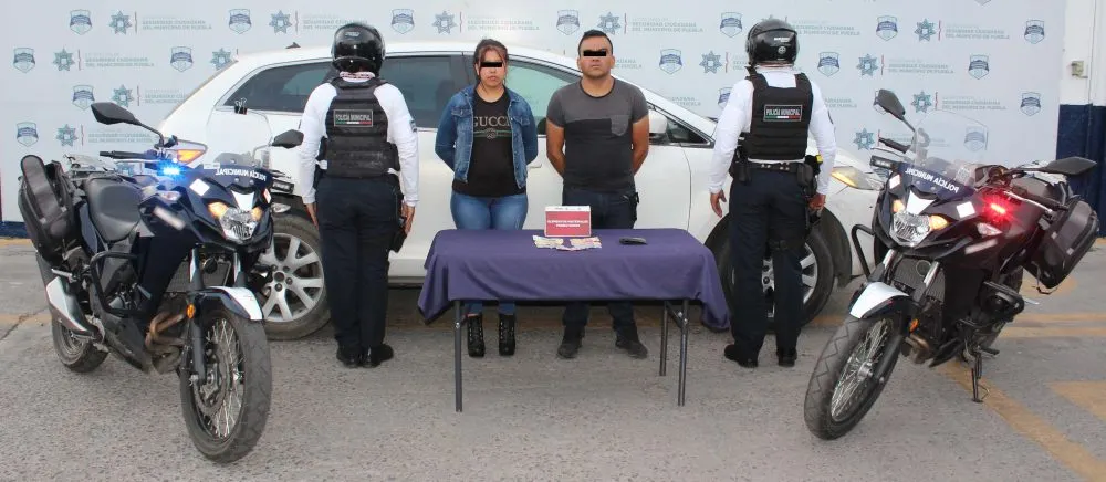 Policía Municipal detuvo a pareja presuntamente dedicada al robo a cuentahabiente
