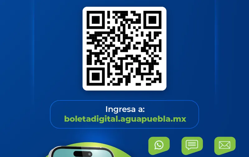 Agua de Puebla lanza la Boleta Digital que llegará por WhatsApp, E-mail o SMS