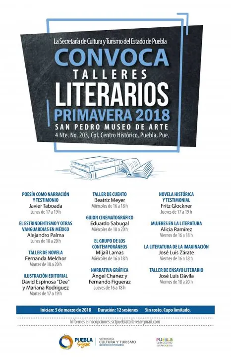 Abren convocatoria a talleres literarios de Primavera 2018