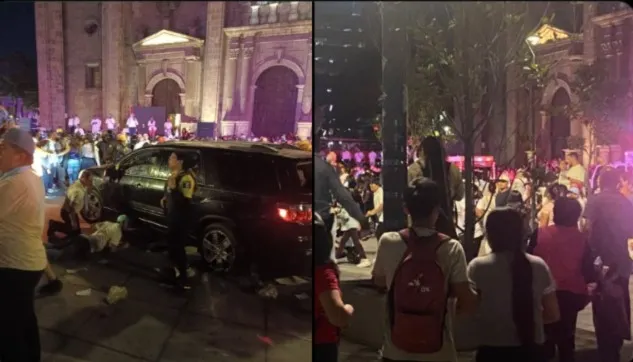 Atropellamiento masivo frente a la Catedral de Guadalajara deja 16 heridos; detienen al responsable