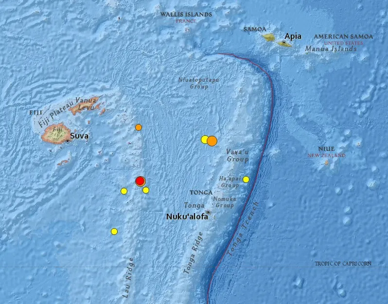 Reportan sismo magnitud 6.3 en Fiji; descartan alerta de tsunami