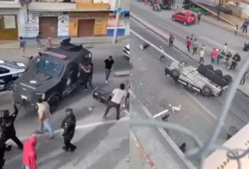 Un muerto, un auto quemado y una patrulla volcada, deja intento de linchamiento en Tepeaca