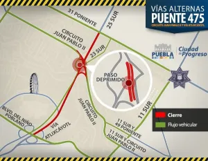 Ayuntamiento mantiene cierres viales en puente 475 hasta el domingo