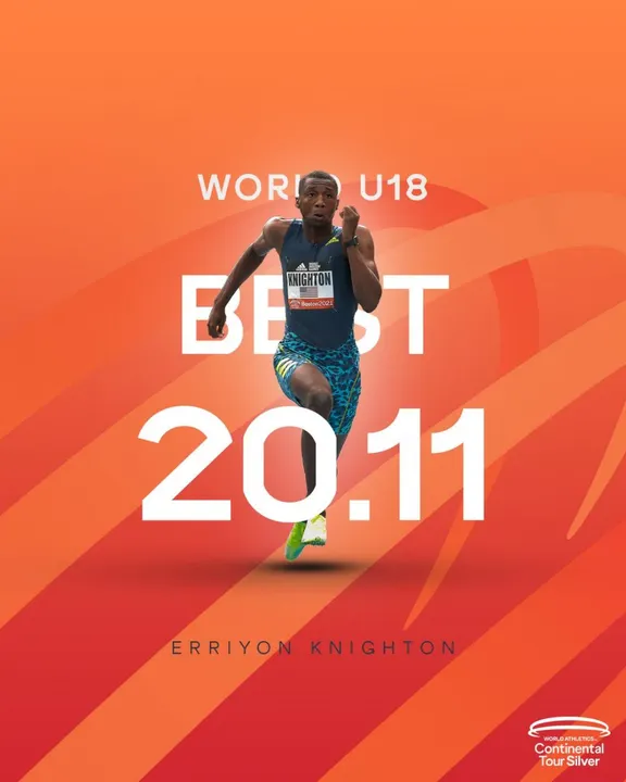 Erriyon Knighton de 17 años, rompió uno de los récords de la leyenda Usain Bolt
