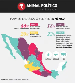 Primer mapa oficial de desapariciones en México