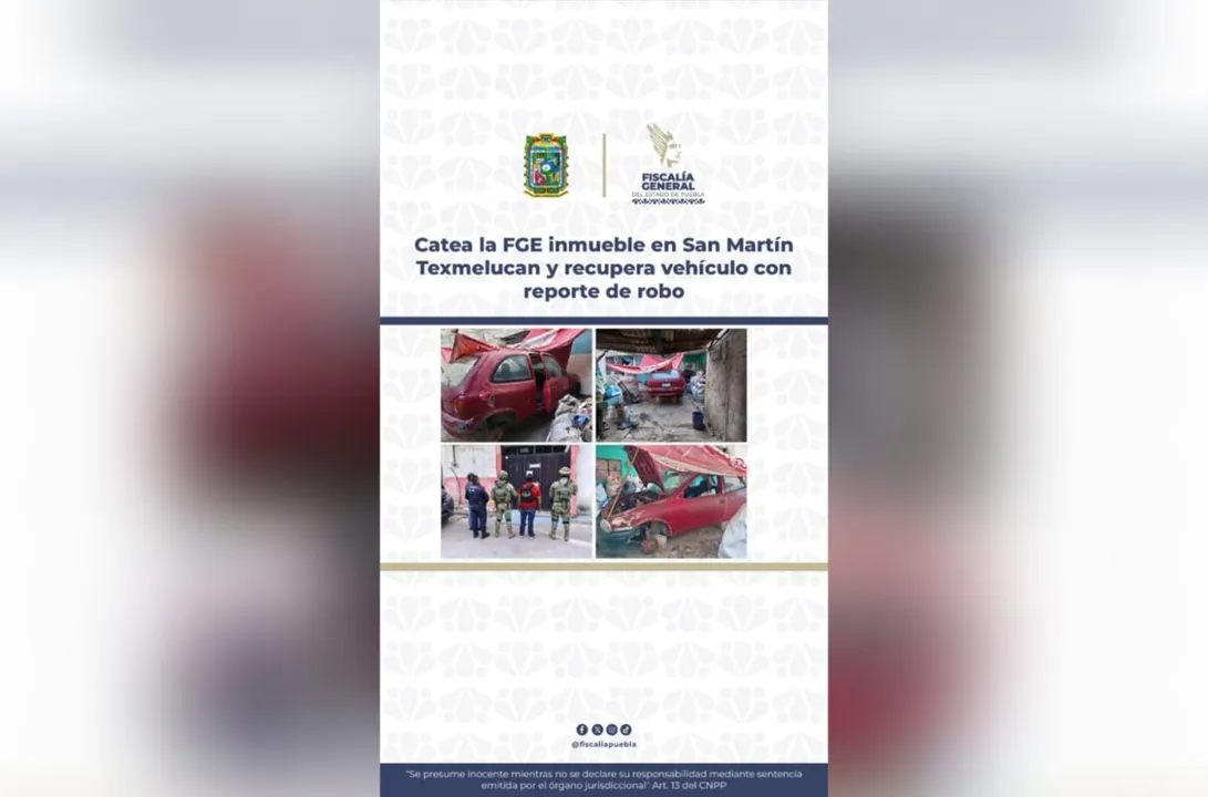 Foto: Fiscalía General del estado de Puebla