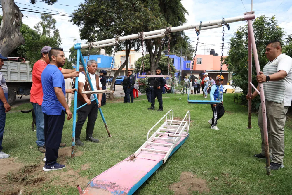 Retiran juegos en Bosques de San Sebastián por orden de Derechos Humanos; Ayuntamiento busca reubicación