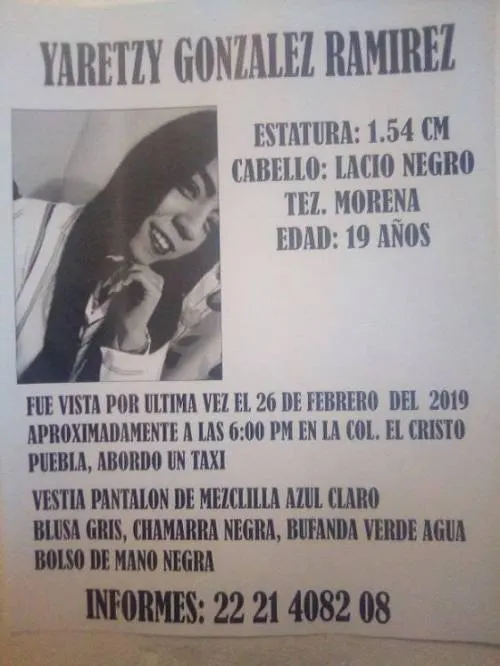 Buscan a Yaretzy González Ramírez, desaparecida en la colonia El Cristo