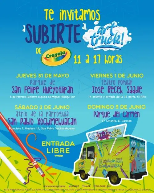 El estudio móvil “Art Truck” estará en Puebla