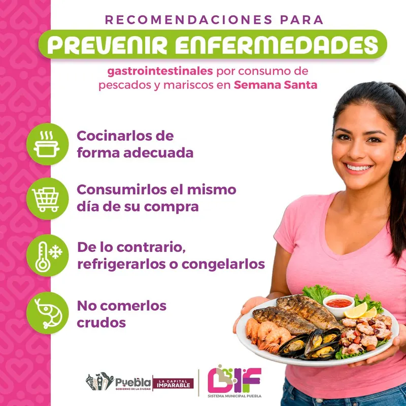 Ayuntamiento de Puebla exhorta a cuidar el consumo de pescados y mariscos en Semana Santa