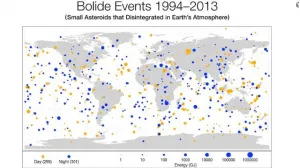 Entre 1994 y 2013 impactan 556 asteroides en la atmósfera