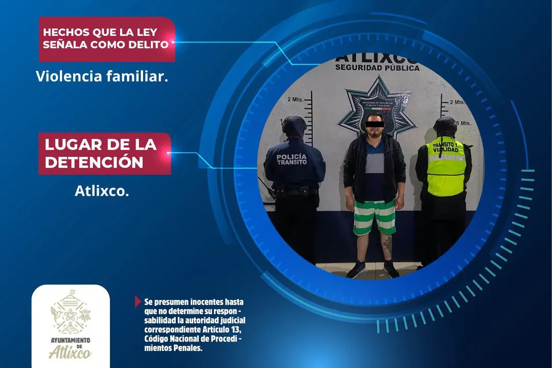 Detenido Atlixco Violencia Familiar