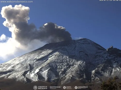 Continúa estable actividad del Popocatépetl