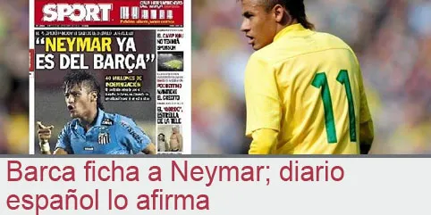 Barca ficha a Neymar; así lo afirma diario español