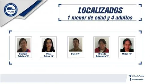 La Fiscalía de Puebla ubicó a otras 5 personas reportadas como desaparecidas