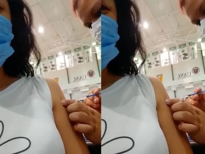 Maestra de NL denuncia que le pincharon el brazo sin aplicarle la vacuna