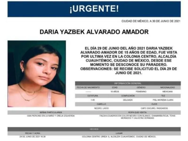Activan alerta Amber por menor desaparecida en Cuauhtémoc