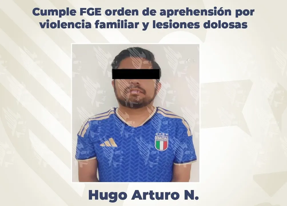 Cumple FGE orden de aprehensión por violencia familiar y lesiones dolosas