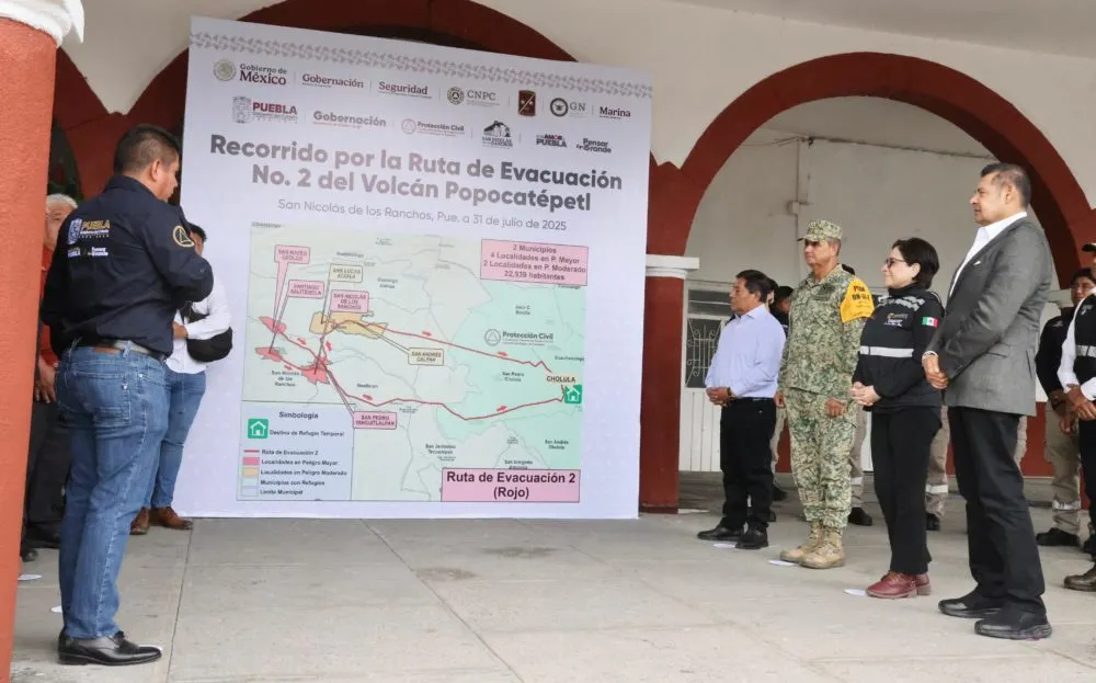 Gob Pue Laura Velazquez Recorrido Rutas Evacuacion Popocatepetl